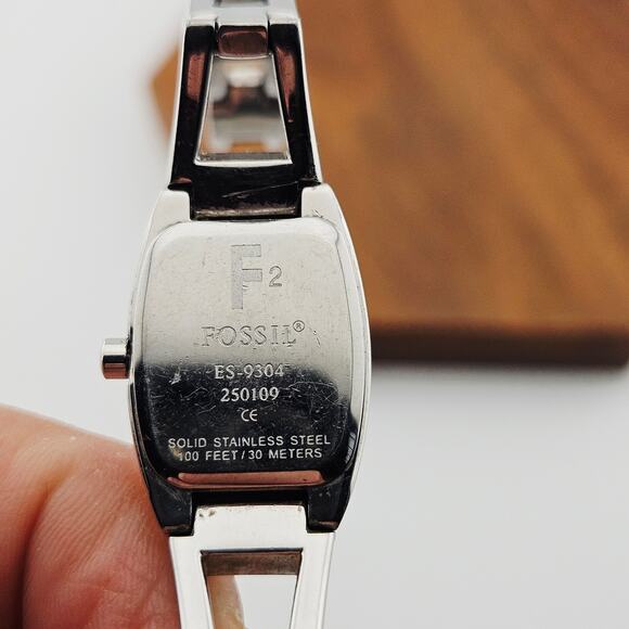 Fossil Women's Silver Tone Minimalist Watch Light Blue Dial Contemporary Link - Picture 6 of 7